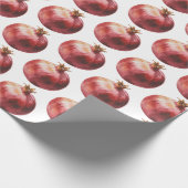 Moderne trendige Wasserfarbe Frucht Granatapfel Geschenkpapier (Ecke)