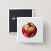 Moderne trendige Wasserfarbe Granatapfel Button (Vorne & Hinten)