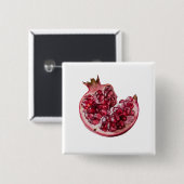 Moderne trendige Wasserfarbe Granatapfel Button (Vorne & Hinten)