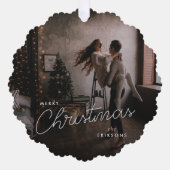 Moderne, trendige Weihnachten | Dunkles Dusky Coup Ornament Karte (Vorderseite)