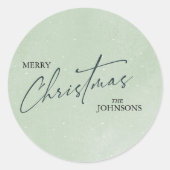 Moderne, trendige Weihnachten | Elegant Green Runder Aufkleber (Vorderseite)