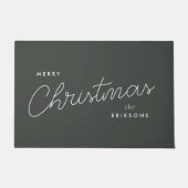 Moderne, trendige Weihnachten | Forest Green Dunke Fußmatte (Vorderseite)