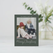 Moderne, trendige Weihnachten | Forest Green Dunke Postkarte (Stehend Vorderseite)