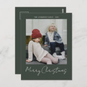 Moderne, trendige Weihnachten | Forest Green Dunke Postkarte (Vorne/Hinten)