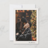 Moderne, trendige Weihnachten | Romantisches Coupl Dankeskarte (Vorderseite)