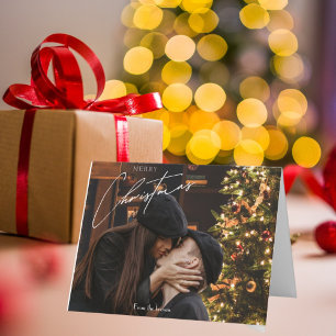 Moderne, trendige Weihnachten   Romantisches Coupl Dankeskarte