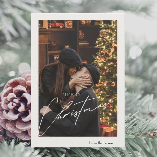 Moderne, trendige Weihnachten | Romantisches Coupl Dankeskarte