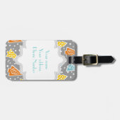 Moderne, trendige Weihnachtsbäume, monogramm Gepäckanhänger (Vorderseite horizontal)