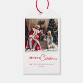 Moderne trendige Weihnachtsgebäck Foto Schneeflock Geschenkanhänger (Vorderseite)