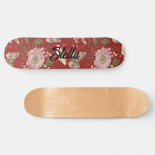 Moderne trendige Wildblumen-Botanik-Blumen-Monogra Skateboard
