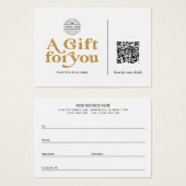 Moderne trendige Yellow Gold QR Code Geschenkgutsc (Vorne & Hinten)