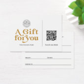 Moderne trendige Yellow Gold QR Code Geschenkgutsc (Schreibtisch)