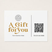 Moderne trendige Yellow Gold QR Code Geschenkgutsc (Vorderseite)