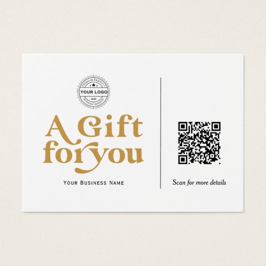 Moderne trendige Yellow Gold QR Code Geschenkgutsc (Vorderseite)
