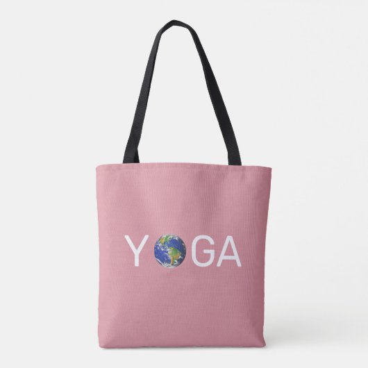 Moderne, trendige Yoga-Erde auf Rose Gold Tasche (Rückseite)