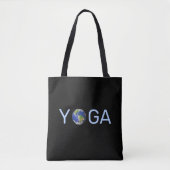 Moderne, trendige Yoga-Erde auf schwarz Tasche (Vorderseite)