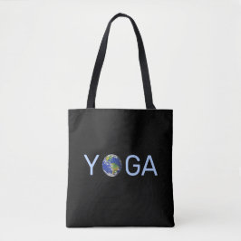 Moderne, trendige Yoga-Erde auf schwarz Tasche