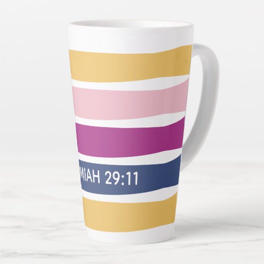 Moderne Trending Striped Christlich JEREMIAH 29:11 Milchtasse (Rechte Ecke)