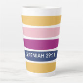 Moderne Trending Striped Christlich JEREMIAH 29:11 Milchtasse (Vorderseite)