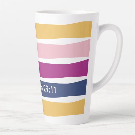 Moderne Trending Striped Christlich JEREMIAH 29:11 Milchtasse (Rechts)