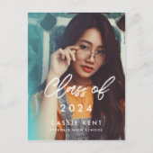Moderne Trendklasse 2024 Foto Abschluss Postkarte (Vorderseite)
