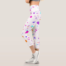 Moderne Trendrosa Lila Paint Spritzer Grunge Capri Leggings