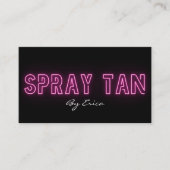 Moderne Trendrosa Neon Spray Tan Tanning Visitenkarte (Vorderseite)