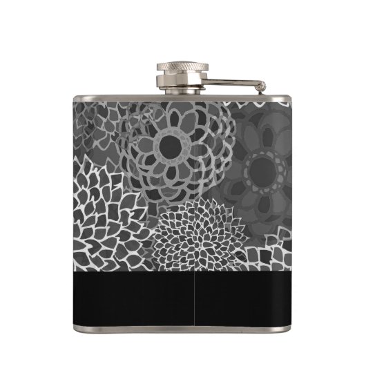 Moderne Trends floral Personalisiert Flachmann (Rückseite)