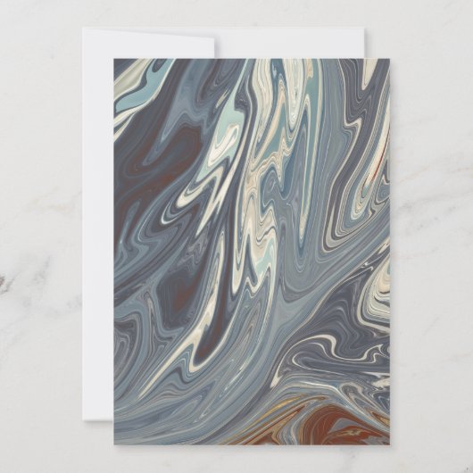 Moderne Trends Gray Elegante Abstrakte Kunst Hochz Einladung (Rückseite)