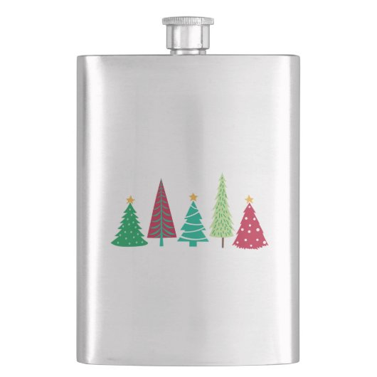 Moderne Trends Weihnachtsbäume Flachmann (Vorderseite)