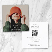 Moderne Trendsetter Full Foto QR Code Social Media Quadratische Visitenkarte