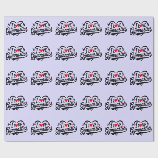 Moderne Trendsetter I Liebe Gymnastik Lila Geschenkpapier (Flach)