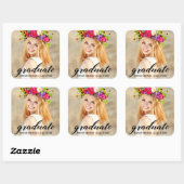 Moderne Trendy Abschluss Foto Ankündigung Quadratischer Aufkleber (Blatt)