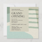 MODERNE TRENDY ABSTRAKT AQUA BLAUE ART GRAND ÖFFNU EINLADUNG (Vorderseite)