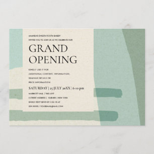 MODERNE TRENDY ABSTRAKT ART AQUA BLAUE GRAND ÖFFNU EINLADUNG