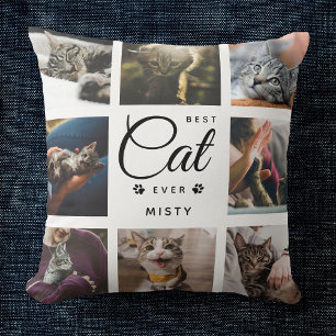 Moderne Trendy Best Cat Ever Pet Paw Foto Collage Kissen