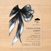 Moderne Trendy Black Bow Arch Graduation Party Acryleinladungen (Vorderseite)