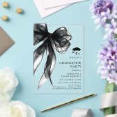 Moderne Trendy Black Bow Graduation Party Acryleinladungen (In Situ (Hochzeit))