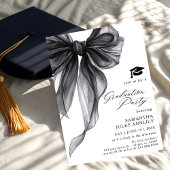 Moderne Trendy Black Bow Graduation Party Einladung