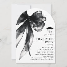 Moderne Trendy Black Bow Graduation Party