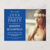 MODERNE TRENDY BLAUE 2025 GRADUATION PARTY POSTKARTE (Vorderseite)
