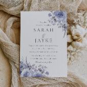 Moderne trendy Blue Boho Floral Wedding Einladung