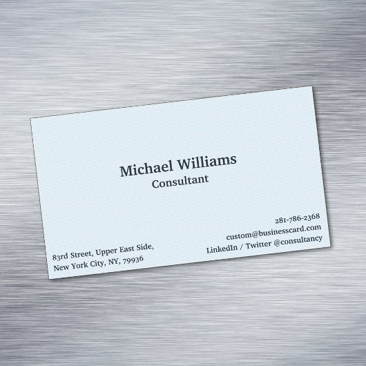 Moderne Trendy Blue Lines Elegantes Beruflich Magnetische Visitenkarte