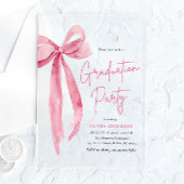 Moderne Trendy Blush Pink Bow Graduation Party Acryleinladungen