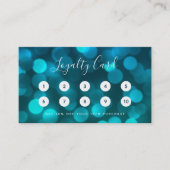 Moderne Trendy Calligraphy Aqua Blue Bokeh Lights Treuekarte (Vorderseite)