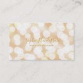 Moderne Trendy Calligraphy Champagne Bokeh Lights Visitenkarte (Vorderseite)