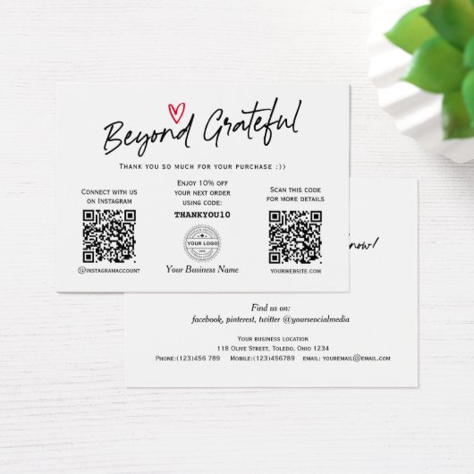 Moderne Trendy Calligraphy QR Code Gift Zertifikat (Schreibtisch)