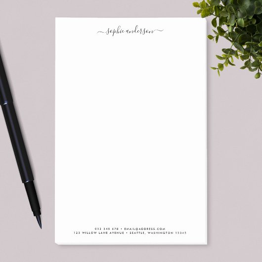 Moderne Trendy Calligraphy Script Personalisiert Post-it Klebezettel
