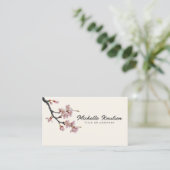 Moderne Trendy Cherry Blossom Baumzweig Visitenkarte (Stehend Vorderseite)