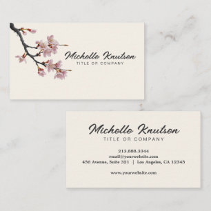 Moderne Trendy Cherry Blossom Baumzweig Visitenkarte